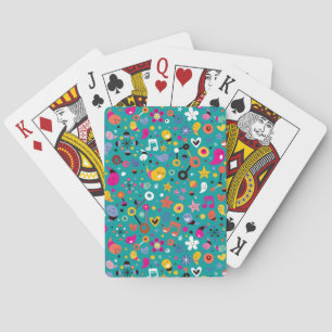 Jeu De Cartes dessin animé amusant motif turquoise