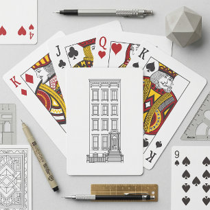 Jeu De Cartes Dessin d'appartement classique avec perron à New Y