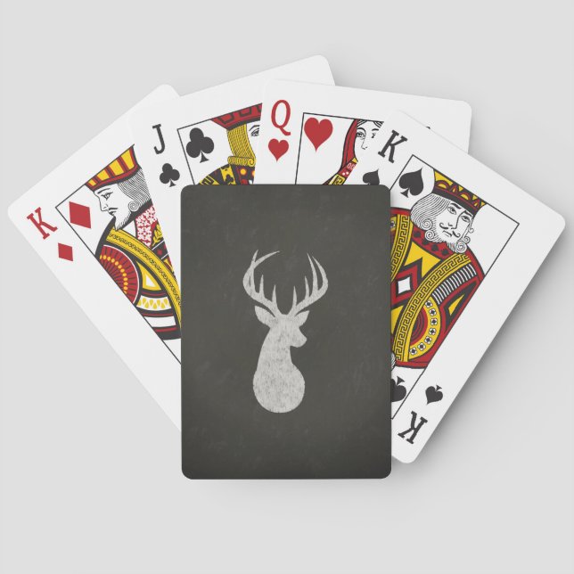 Jeu De Cartes Dessin de calcaire de cerfs avec Antlers (dos)