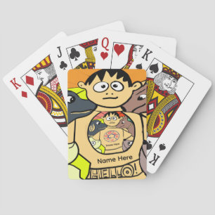 Jeu De Cartes Dessin de Curious Boy et son mignon chien miroir