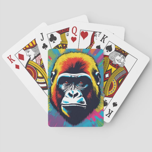 Jeu De Cartes Dessin de dessin de peinture Gorilla Pop (dos)