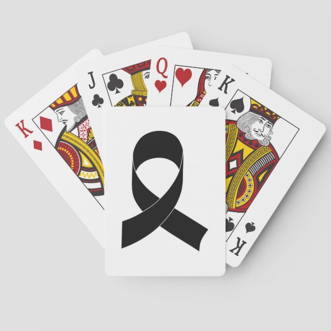 Jeu De Cartes Dessin de ruban noir (dos)