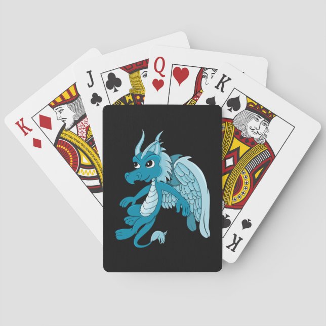 Jeu De Cartes Dessin du Dragon Bleu (dos)