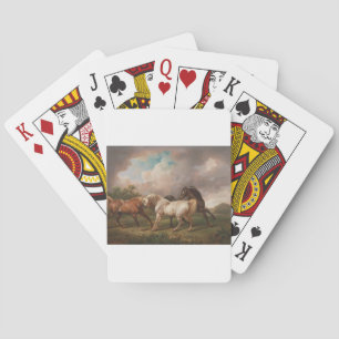 Jeu De Cartes Destin de chevaux d'huile de peinture d'art de Cha