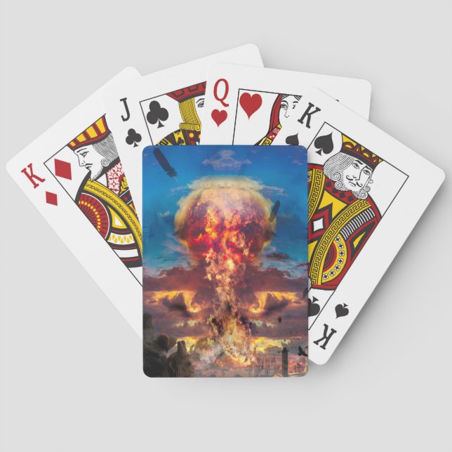 JEU DE CARTES DÉTRUIT DE BOMBE ATOMIQUE DES MONDES (dos)