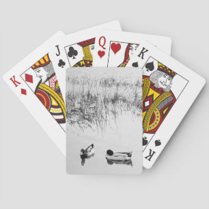 Jeu De Cartes Deux Canards en noir et blanc