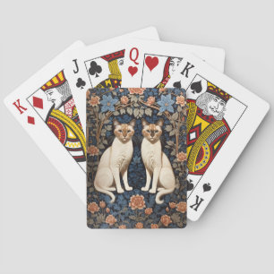 Jeu De Cartes Deux chats siamois William Morris Inspiré