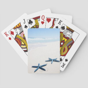 Jeu De Cartes Deux étoiles de mer bleues au bord de l'eau, à la 
