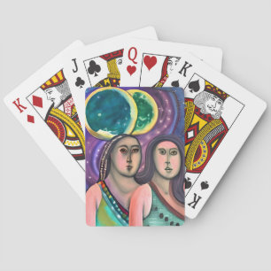 Jeu De Cartes Deux femmes sous la lune