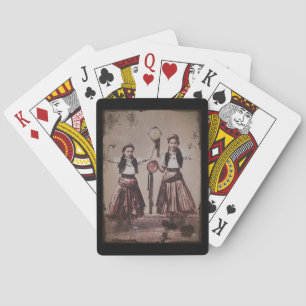 Jeu De Cartes Deux filles tziganes avec Tamborines