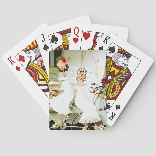 Jeu De Cartes Deux Mariées Jouant Aux Cartes (dos)