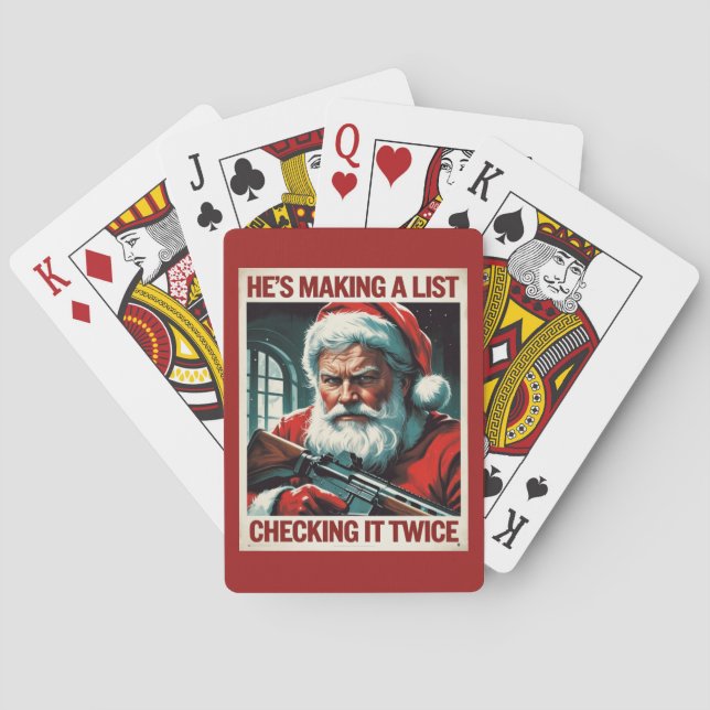 Jeu De Cartes Deuxième modification Cartes Père Noël | Poker pou (dos)