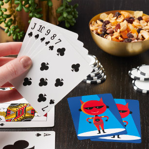Jeu De Cartes Devil Superhero caractère gras rouge et bleu