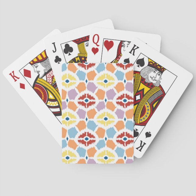 Jeu De Cartes Diamants colorés ikat géométrique (dos)