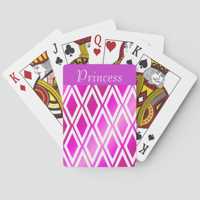 Jeu De Cartes Diamants roses et blancs vibrants (dos)