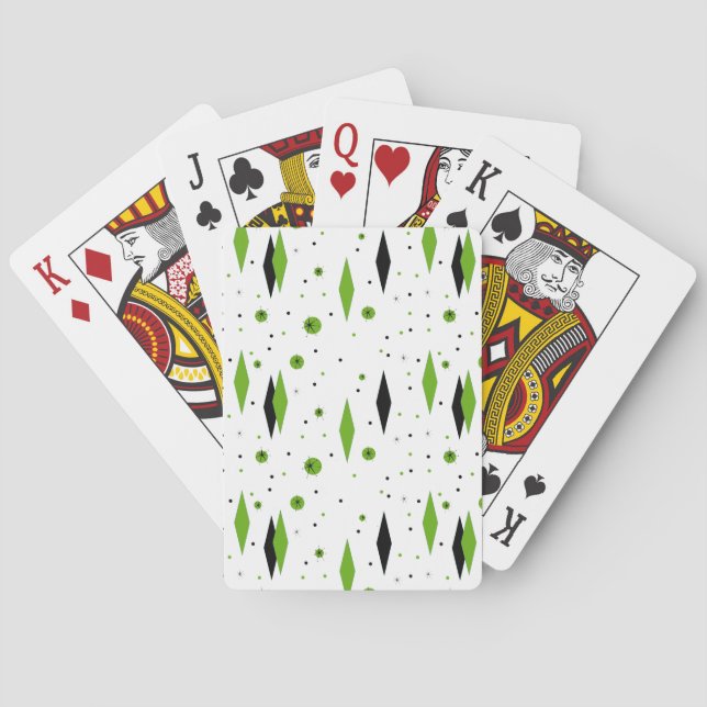 Jeu De Cartes Diamants verts rétrogrades et Starburst Jouer des  (dos)