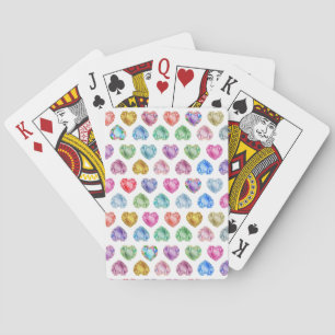 Jeu De Cartes Diamond Heart Aquarelle Motif mignon Pastel Girly
