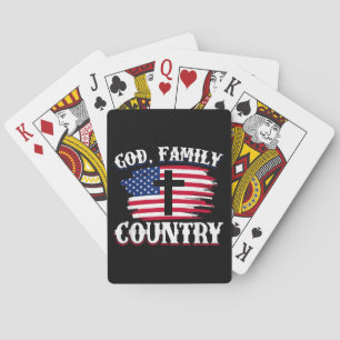 Jeu De Cartes Dieu Famille Pays American Drapeau Croix Christian