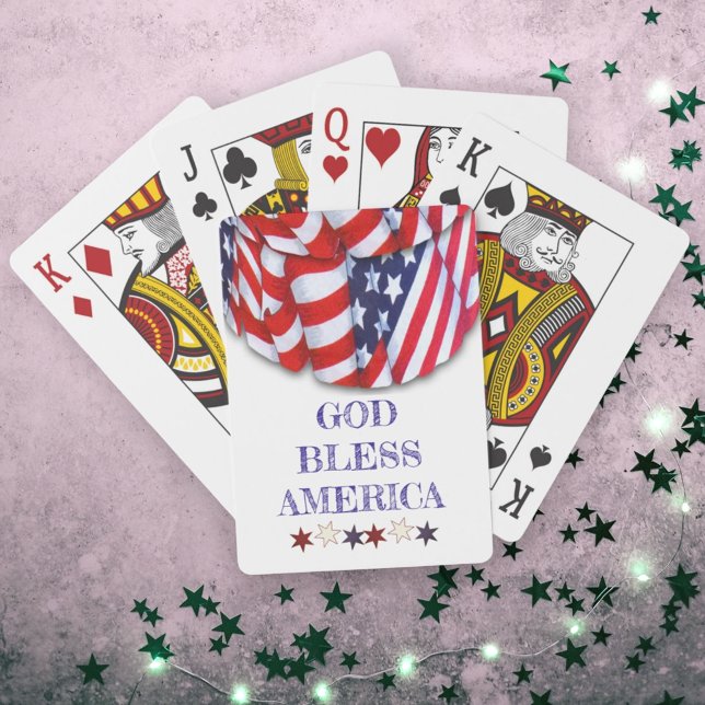 Jeu De Cartes Dieu patriotique bénit l'Amérique Bund (patriotic "God Bless America" back of playing cards)