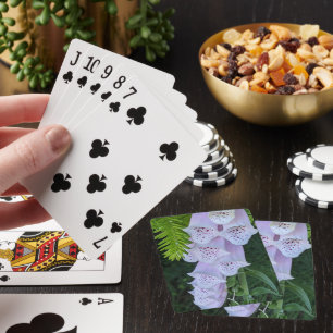 Jeu De Cartes Digitale Pourpre Avec Taches Roses Floral