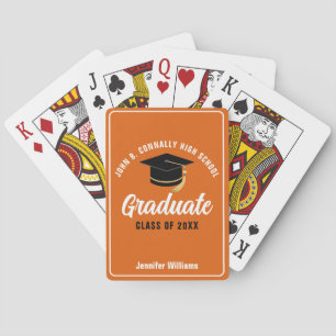 Jeu De Cartes Diplômé de l'école secondaire orange personnalisé