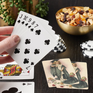 Jeu De Cartes Diplômée Vintage, Fille portant une toque et une t