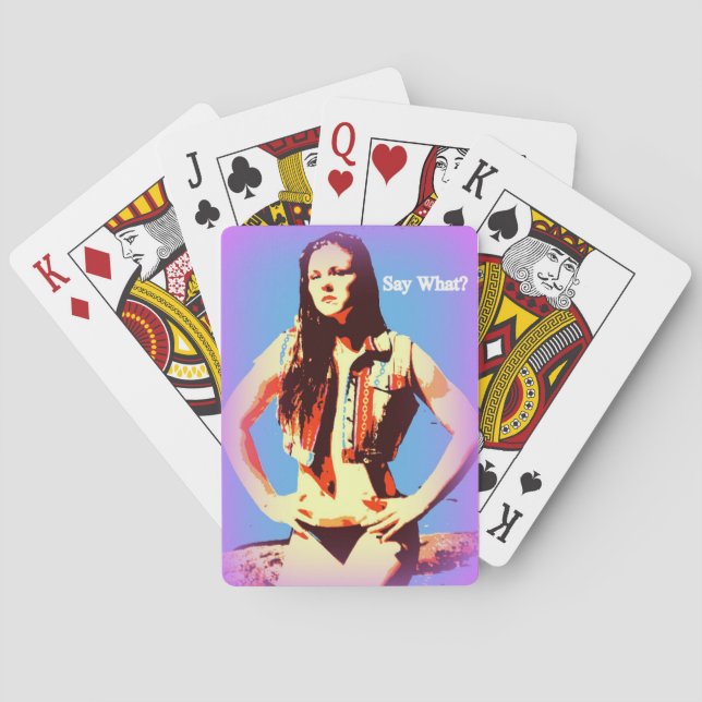 Jeu De Cartes dire quelle fille bikini joue aux cartes (dos)