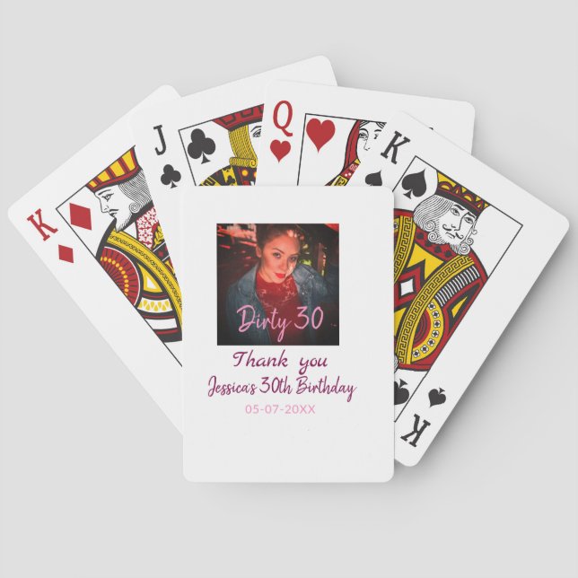 Jeu De Cartes Dirty 30 Anniversaire ajouter nom rose ajouter dat (dos)