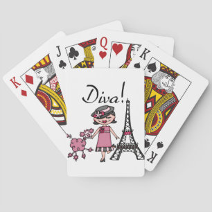 Jeu De Cartes Diva de cheveux noirs