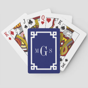 Jeu De Cartes do-it-yourself Couleurs Clé grecque #2 Cadre Monog
