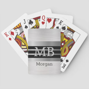 Jeu De Cartes do-it-yourself Monogramme/Nom Bk/Silver Stripes Br
