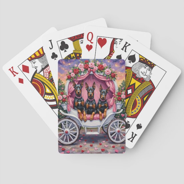 Jeu De Cartes Doberman Dog Valentine's Day  (dos)