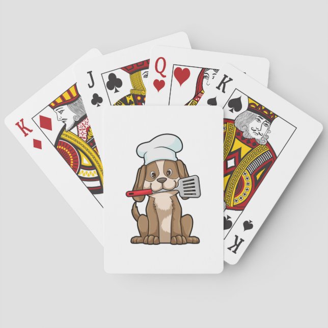 Jeu De Cartes Dog as Cook with Chef's hat & Spatula (dos)