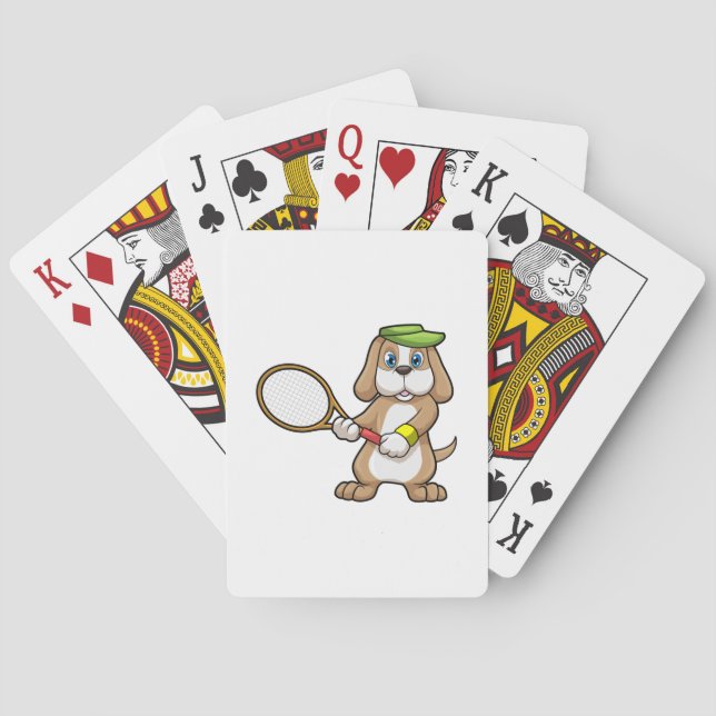 Jeu De Cartes Dog at Tennis with Tennis racket & Cap (dos)