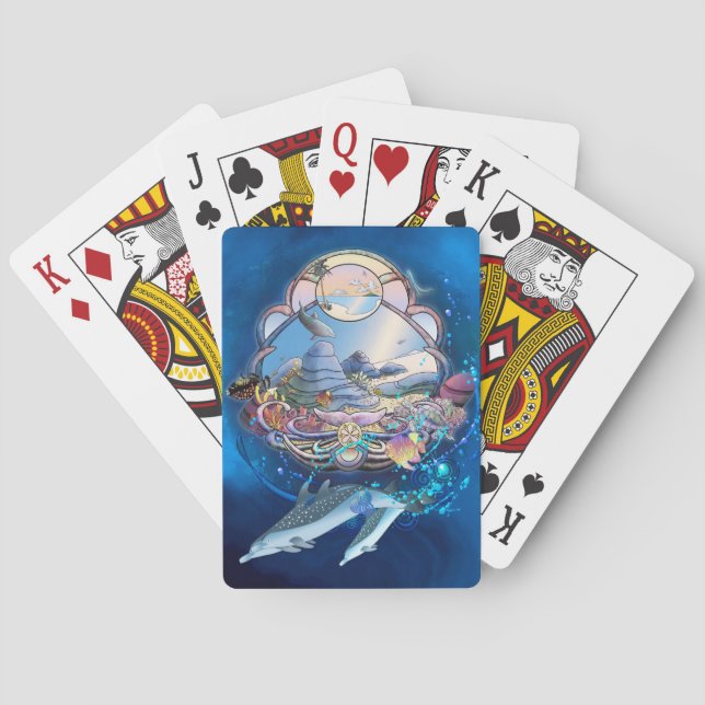 JEU DE CARTES DOLPHINS SOUS LA FÊTE DE PLAGE (dos)