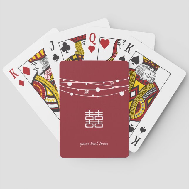 Jeu De Cartes Double Happiness Lanterns Personnaliser la carte d (dos)