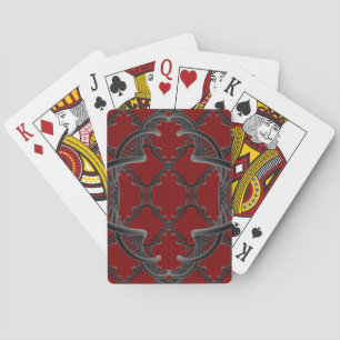 Jeu De Cartes Double Helix Design. Noir sur rouge foncé