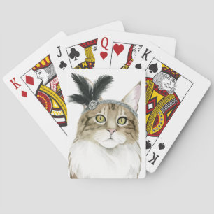 Jeu De Cartes Downton Cat   Orné De Plumes