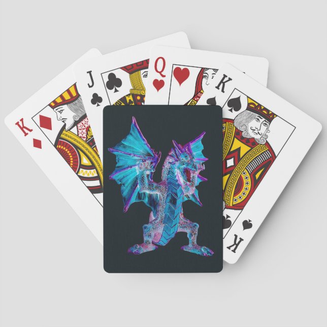 Jeu De Cartes Dragon à feu bleu Imaginaire (dos)