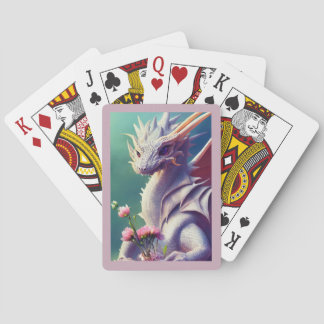 Jeu De Cartes Dragon blanc avec fleurs Jouer des cartes