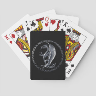 Jeu De Cartes Dragon celtique argenté