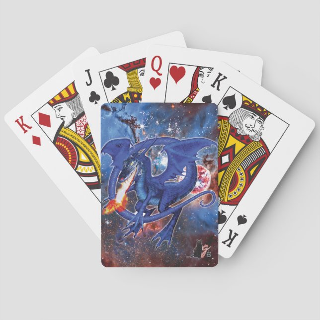 Jeu De Cartes Dragon cosmique azurite (dos)