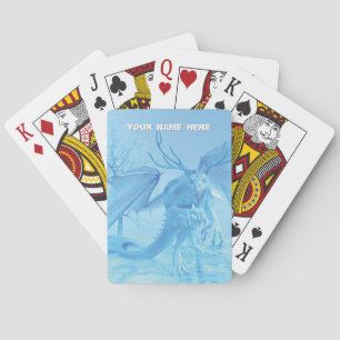 Jeu De Cartes Dragon de glace aux bois. Personnalisé
