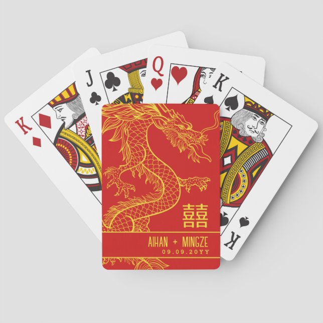 Jeu De Cartes Dragon et Phoenix | Bonheur double (dos)