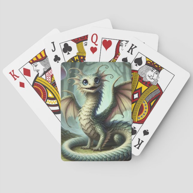 Jeu De Cartes Dragon Jabberwocky Cute Imaginaire Créature Art (dos)