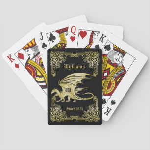Jeu De Cartes Dragon Monogramme Gold Frame Couverture De Livre T