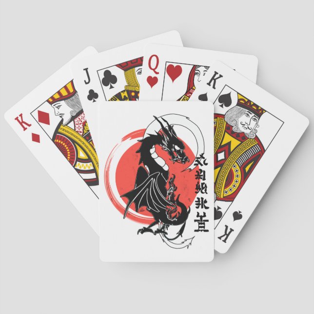Jeu De Cartes Dragon noir, lune rouge (dos)