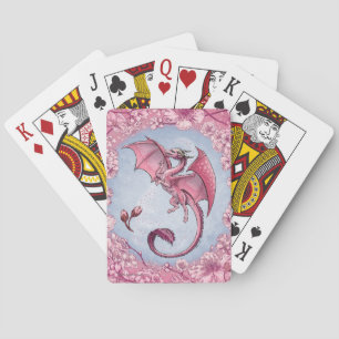 Jeu De Cartes Dragon rose du printemps Nature Imaginaire Art