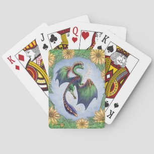 Jeu De Cartes Dragon vert d'été Nature Imaginaire Art