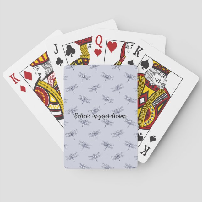 Jeu De Cartes Dragonflies de Parties scintillant de lavande viol (dos)